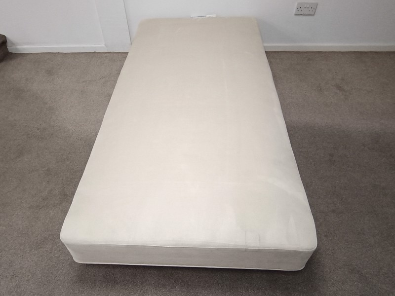 Vispring Single Size - CLEARANCE - Ex-Showroom - Faux Suede Champagne De Luxe Bed Base2