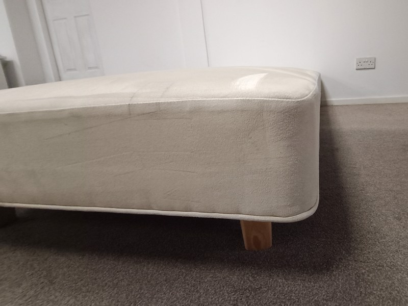 Vispring Single Size - CLEARANCE - Ex-Showroom - Faux Suede Champagne De Luxe Bed Base4