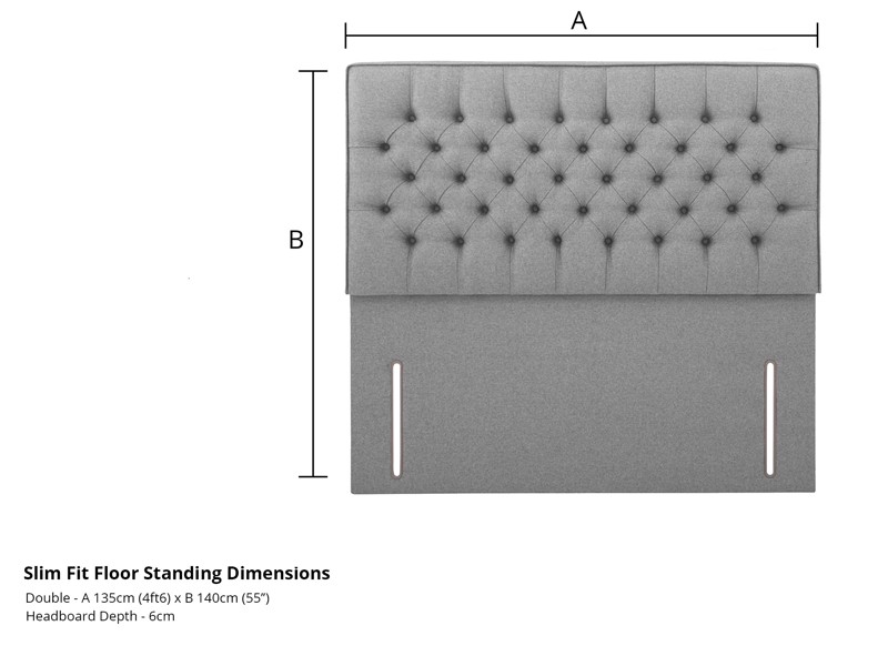 Sleepeezee Double Size - CLEARANCE STOCK - Tweed Cream Poppy Headboard3
