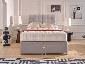 Sleepeezee King Size - CLEARANCE - Ex-Showroom - Plush Navy Jasmine Headboard2