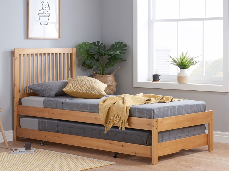 Land Of Beds Single Size - CLEARANCE STOCK - Arden Honey Pine Wooden Guest Bed1