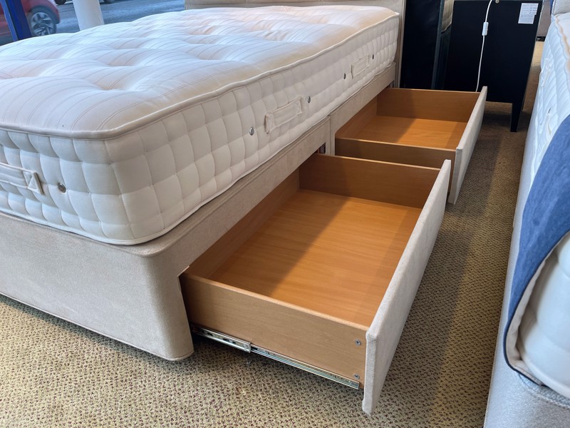 Hypnos Double Size - CLEARANCE - Ex-Showroom - Imperio Stone Fiona Headboard and Ortho Gold Divan Bed9