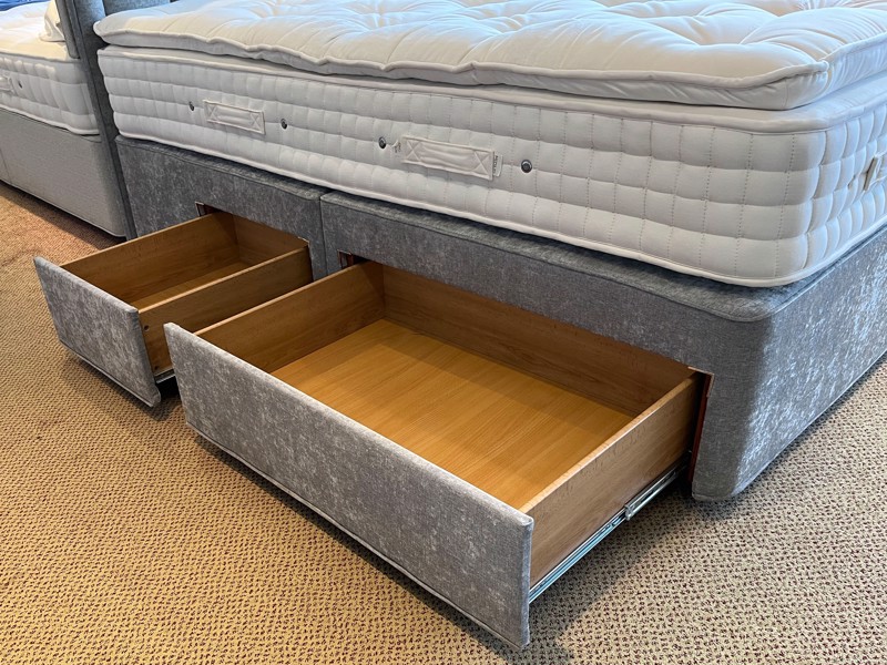 Hypnos Double Size - CLEARANCE - Ex-Showroom - Premium Simply Zinc Harriet Headboard and Mirage Divan Bed6