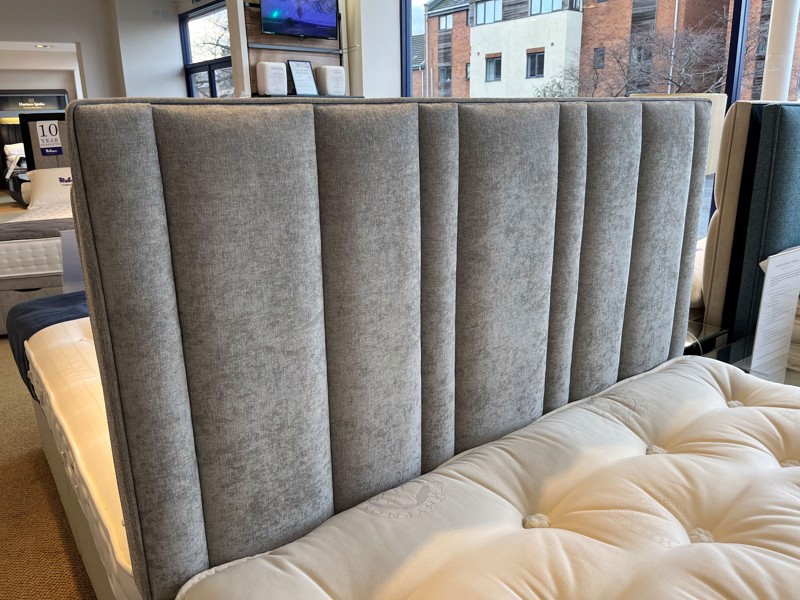 Hypnos Double Size - CLEARANCE - Ex-Showroom - Premium Simply Zinc Harriet Headboard and Mirage Divan Bed8