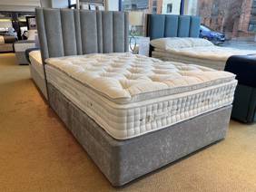Hypnos Double Size - CLEARANCE - Ex-Showroom - Premium Simply Zinc Harriet Headboard and Mirage Divan Bed5