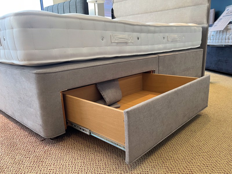 Hypnos King Size - CLEARANCE - Ex-Showroom - Imperio Grey Josephine Headboard and Solace Divan Bed5