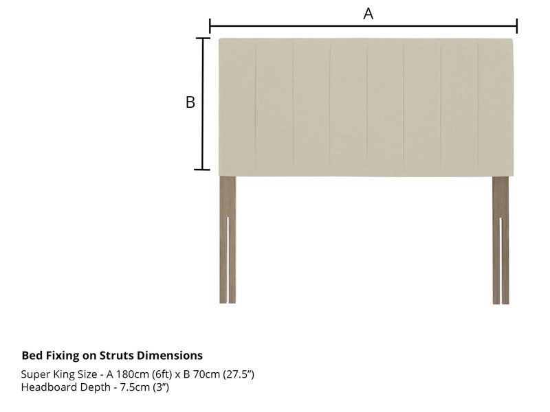Relyon Super King Size - CLEARANCE STOCK - Mink Strutted Baronial Headboard2