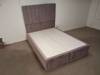 Land Of Beds Double Size - CLEARANCE - Ex-Showroom - Velvet Lilac Monty Headboard and Nara Fabric Ottoman Bed1