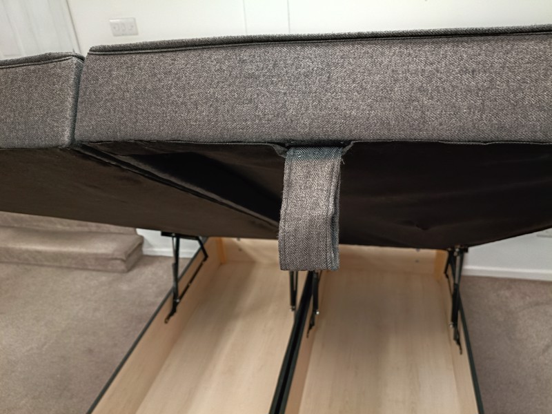 Sleepeezee Double Size - CLEARANCE - Ex-Showroom - Tweed Charcoal Magnolia Headboard and Ashford Deluxe Ottoman Bed Base4