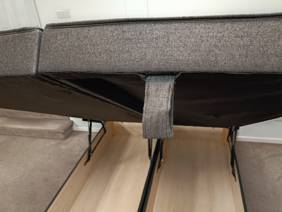 Sleepeezee Double Size - CLEARANCE - Ex-Showroom - Tweed Charcoal Magnolia Headboard and Ashford Deluxe Ottoman Bed Base4