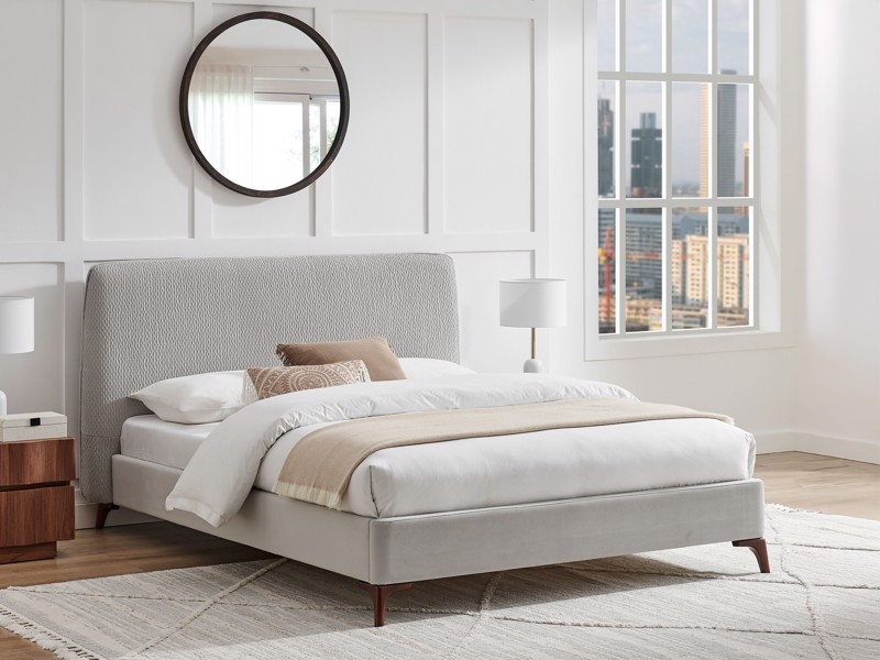 Land Of Beds Fernleigh Grey Fabric Bed Frame1