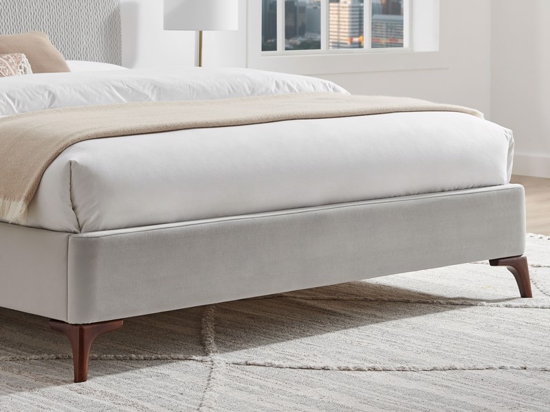 Land Of Beds Fernleigh Grey Fabric Bed Frame5