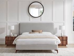 Land Of Beds Fernleigh Grey Fabric Bed Frame2