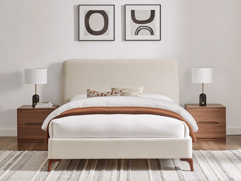 Land Of Beds Fernleigh Natural Fabric Bed Frame2