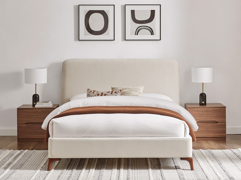 Land Of Beds Fernleigh Natural Fabric Bed Frame2