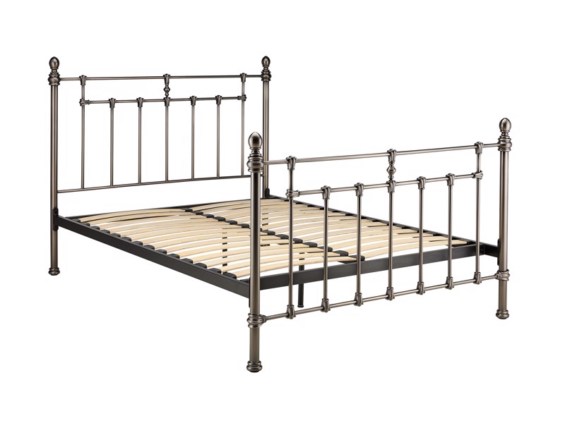 Land Of Beds Moonflower Black Nickel Metal Bed Frame4