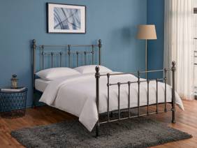 Land Of Beds Moonflower Black Nickel Metal Bed Frame1