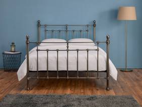 Land Of Beds Moonflower Black Nickel Metal Bed Frame2