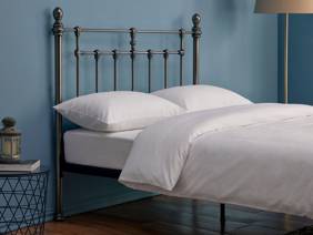 Land Of Beds Moonflower Black Nickel Metal Bed Frame3