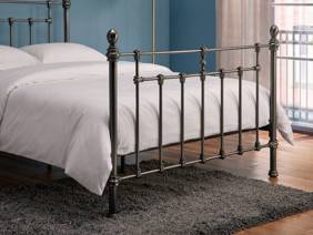 Land Of Beds Moonflower Black Nickel Metal Bed Frame5