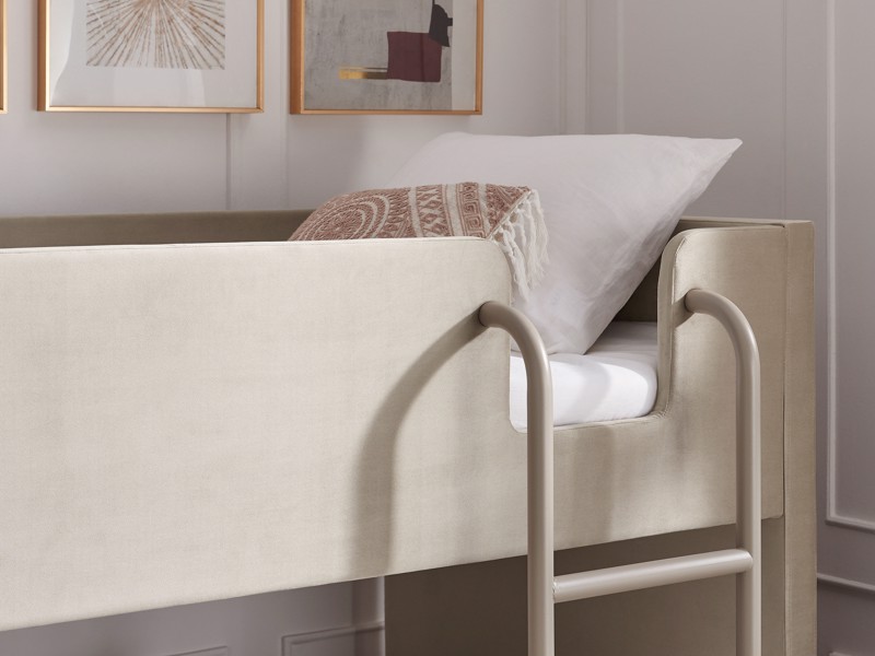 Land Of Beds Willow Taupe Fabric Bunk Bed3