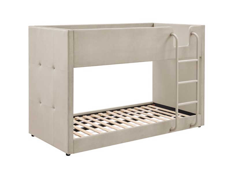 Land Of Beds Willow Taupe Fabric Bunk Bed6