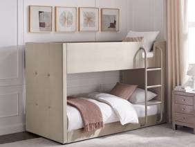 Land Of Beds Willow Taupe Fabric Bunk Bed1