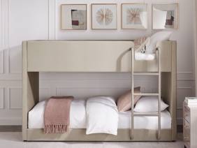 Land Of Beds Willow Taupe Fabric Bunk Bed2