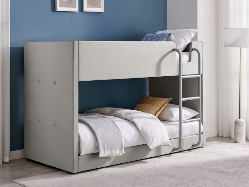 Land Of Beds Willow Grey Fabric Bunk Bed1