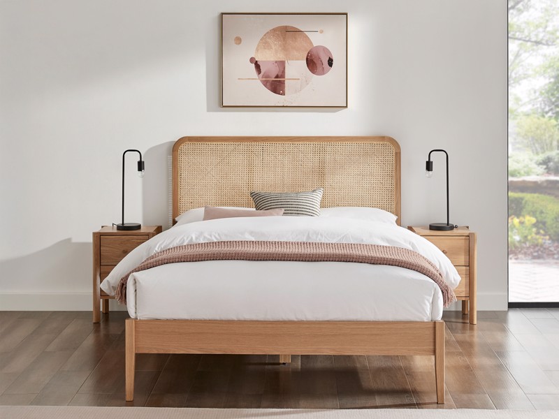 Land Of Beds Poppydale Rattan Oak Bed Frame2