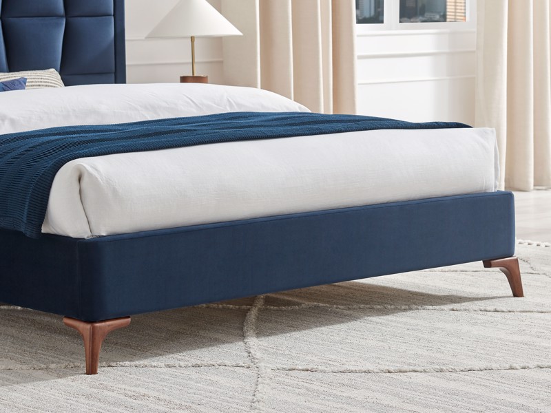 Land Of Beds Bloomhurst Navy Fabric Bed Frame5