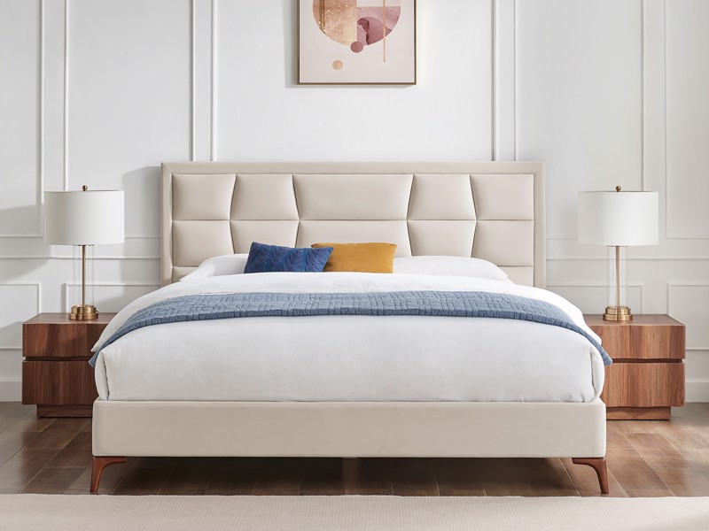 Land Of Beds Bloomhurst Natural Fabric Bed Frame2