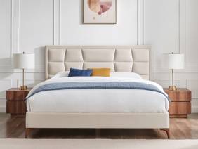 Land Of Beds Bloomhurst Natural Fabric Bed Frame2