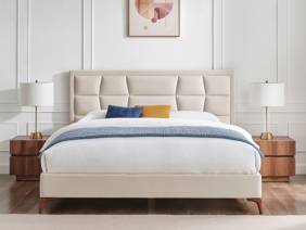 Land Of Beds Bloomhurst Natural Fabric Bed Frame2