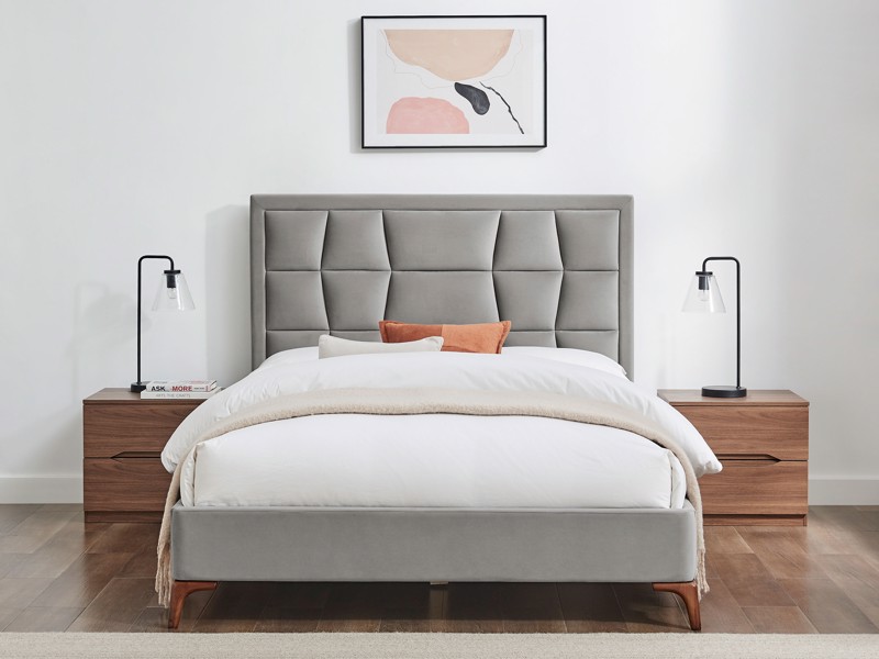 Land Of Beds Bloomhurst Silver Fabric Bed Frame2