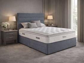 Relyon Small Double Size - CLEARANCE STOCK - Denim Stratus Dunlopillo Latex Divan Bed1