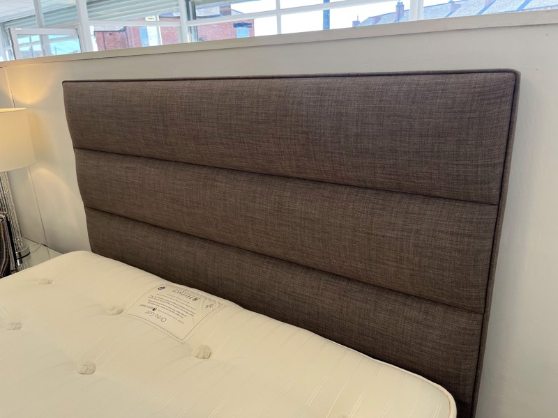 Hypnos Double Size - CLEARANCE - Ex-Showroom - Linoso Brown Josephine Headboard and Ortho Gold Divan Bed5