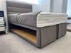 Hypnos Double Size - CLEARANCE - Ex-Showroom - Linoso Brown Josephine Headboard and Ortho Gold Divan Bed4