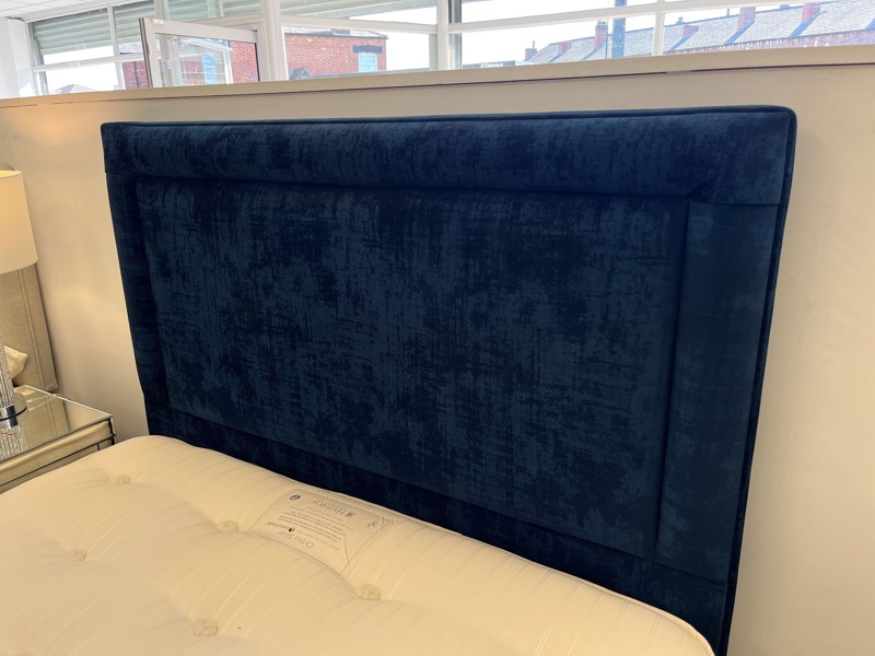 Hypnos Double Size - CLEARANCE - Ex-Showroom - Premium Royal Navy Isobella Headboard and Ortho Silver Divan Bed5