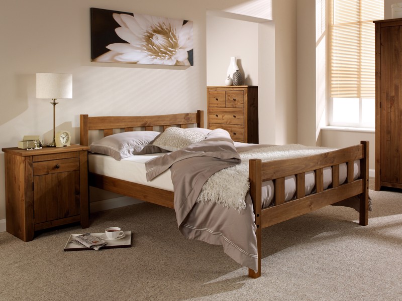 Land Of Beds Single Size - CLEARANCE STOCK - Hampstead Pine Wooden Bed Frame1
