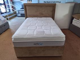 Sleepeezee Double Size - CLEARANCE - Ex-Showroom - Plush Beige Magnolia Headboard and ActivFlex Ultra Divan Bed7