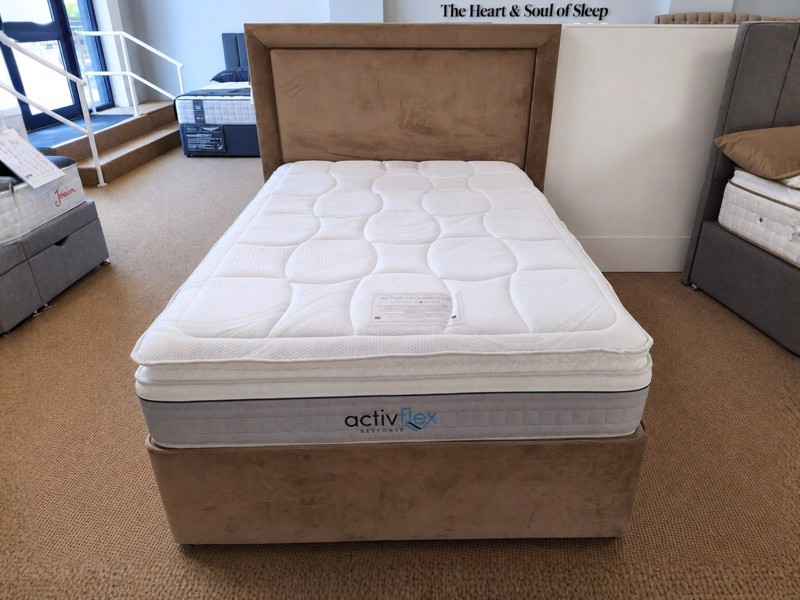 Sleepeezee Double Size - CLEARANCE - Ex-Showroom - Plush Beige Magnolia Headboard and ActivFlex Ultra Divan Bed4
