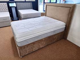 Sleepeezee Double Size - CLEARANCE - Ex-Showroom - Plush Beige Magnolia Headboard and ActivFlex Ultra Divan Bed1