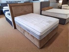 Sleepeezee Double Size - CLEARANCE - Ex-Showroom - Plush Beige Magnolia Headboard and ActivFlex Ultra Divan Bed3