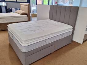 Sleepeezee Double Size - CLEARANCE - Ex-Showroom - Joshua Grey Daisy Headboard and ActivFlex Advance Divan Bed1