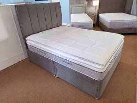 Sleepeezee Double Size - CLEARANCE - Ex-Showroom - Joshua Grey Daisy Headboard and ActivFlex Advance Divan Bed3