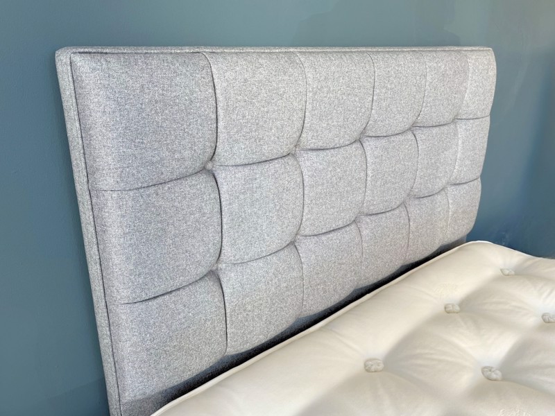 Hypnos Double Size - CLEARANCE - Ex-Showroom - Tweed Grey Grace Headboard And Eden Project Rainforest Divan Bed10