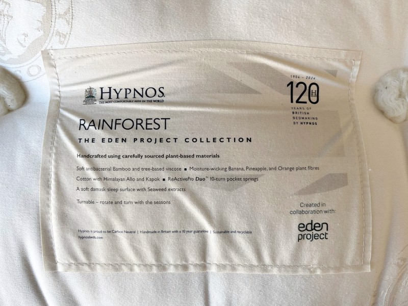 Hypnos Double Size - CLEARANCE - Ex-Showroom - Tweed Grey Grace Headboard And Eden Project Rainforest Divan Bed8