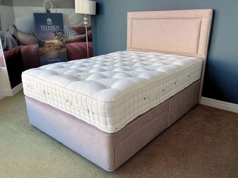 Hypnos Double Size - CLEARANCE - Ex-Showroom - Misty Moonstone Isobella Headboard And Eden Project Wild Cornwall Divan Bed2