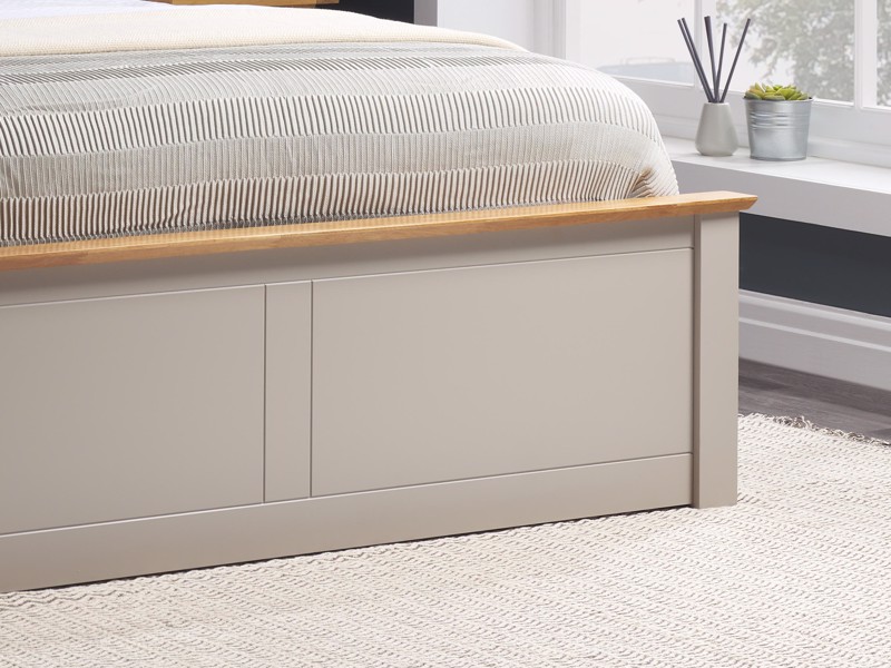 Land Of Beds Double Size - CLEARANCE STOCK - Rhodes Pearl Grey Ottoman Bed5